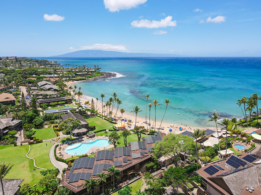 Aerial View Of Tropical Destination in Kapalua, Maui Hawaii